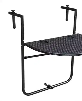 Balkónový nábytok Balkónový stolík čierny