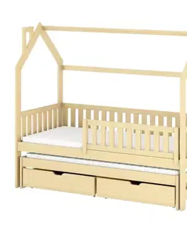 Detské postele Posteľ Domček Monkey 90x200 borovica