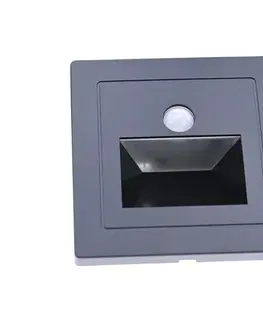 LED osvetlenie Bohemia-Design LED schodiskové svietidlo s pohybovým a súmrakovým čidlom LED/3W/230V 3000K čierna NASCC3