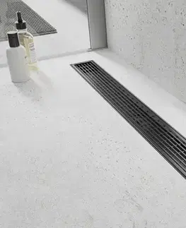Sprchovacie kúty MEXEN/S - Flat 360° M33 podlahový žľab otočný 70, čierny 1733070-40