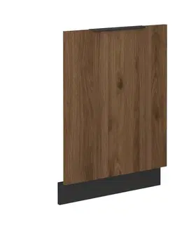 Kuchynské dolné skrinky KONDELA Menzo ZM dvierka na umývačku 71,3x59,6 cm čierna / orech