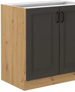 Kuchynské skrinky STELLA 80 dolná skrinka, šedá/dub Artisan