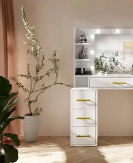 Nábytok ArtMadex Toaletný stolík HOLLYWOOD | biela