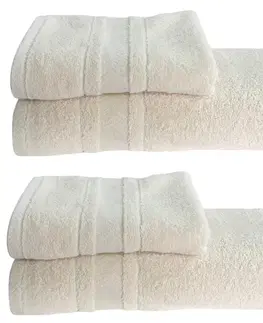 Uteráky Sada 4 kusov Monako krémovej osušky 70x140cm a uterákov 50x90cm TiaHome