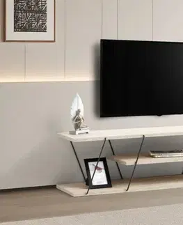 TV stolíky TV stolík Canaz - Black, Travertine