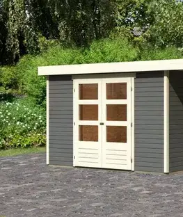 Drevené Drevený záhradný domček ASKOLA 5 s prístavkom 280 Lanitplast