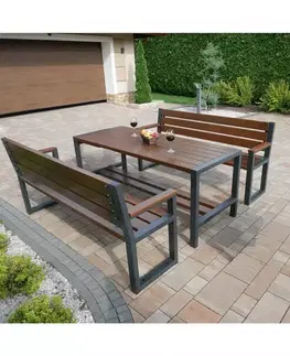Záhradné zostavy Komplet moderný 2 palisander