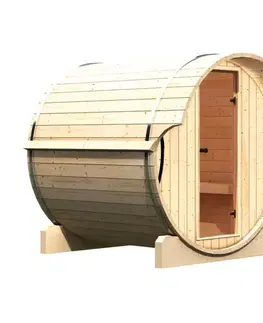 Sauny Vonkajšia fínska sudové sauna 216 x 220 cm Dekorhome