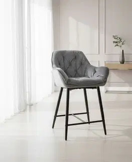 Kuchynské a jedálenské stoličky Signal Barová stolička CHERRY H-2 Velvet | sivá