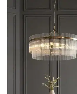 Svietidlá Endon 112574 - Luster na reťazi MARIETTA GRAND 7xE14/7W/230V mosadz/číre 112574