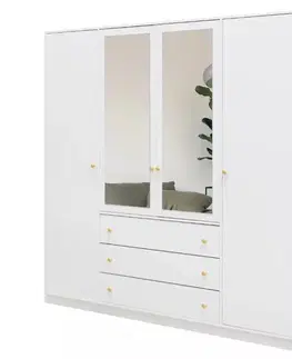Šatníkové skrine ArtStol Šatníková skriňa SIENA D4 | biela