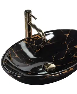 Umývadlá REA - Umývadlo na dosku Pamela Black Marble Shiny REA-U5067