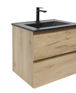 Kúpeľňový nábytok Kúpeľňová skrinka 2 zásuvková s umývadlom SAT B-Way 59x50x45 cm dub mat BWAY260OAKU4B2B BWAY260OAKU4B2B