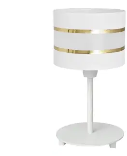 Lampy  Stolná lampa HELEN 1xE27/15W/230V biela/zlatá B-0801/1 WT+GO+MAT
