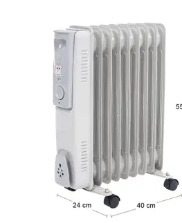 Ohrievače NABBI NB-1011 2000 W elektrický olejový radiátor biela