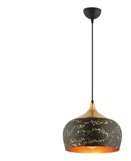 Svietidlá  Závesný luster na lanku MONZA 1xE27/40W/230V pr. 30 cm čierna/bronzová 518LMS1122