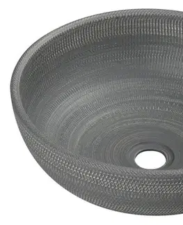 Umývadlá SAPHO - PRIORI keramické umývadlo na dosku, priemer 41cm, šedá se vzorom PI024