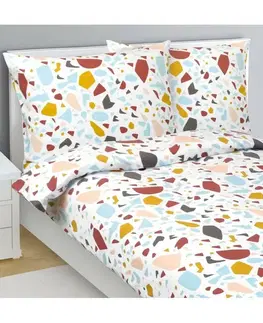 Obliečky Bellatex Flanelové obliečky Mozaika, 140 x 220 cm, 70 x 90 cm