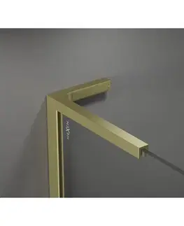 Sprchové dvere MEXEN/S - Velar L Sprchová zástena posuvná Walk-in 90 x 200, grafit 8 mm, zlato kefovaná 871-090-003-43-55
