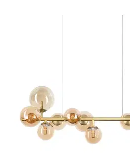 Svietidlá Ideal Lux - LED luster na lanku PERLAGE 10xG9/3W/230V 81 cm zlatá/dymová 322766