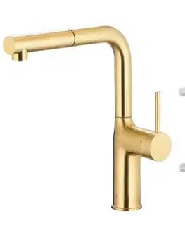 Drezové batérie stojankové Drezová batéria Duero Pure Move Light Gold s filtráciou vody výsuvný výtok