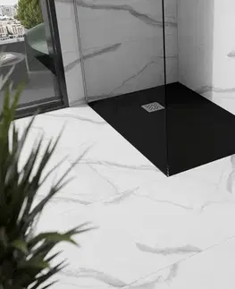 Vane MEXEN - Stone+ sprchová vanička obdĺžniková 80x70, čierna 44707080