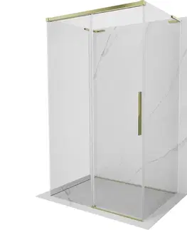 Sprchovacie kúty MEXEN/S - Rox-3S L sprchový kút 3 stenný, posuvný 105 x 100, transparent, zlato 8C2L-105-100-50-00-3S