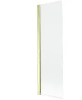 Sprchové dvere MEXEN - MIST vaňová zástena 60x150 cm 6mm 1-s, zlatá kartáčovaná, číra 8A9-060-001-55-00