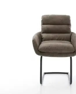 Jedálenské stoličky DELIFE Jedálenská stolička Abelia-Flex s opierkami mikrovlákno taupe vintage jedálenská stolička okrúhla čierna