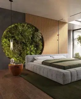 Čalúnené postele DELIFE Čalúnená posteľ Espazio 180x200 cm texturovaná látka mäkký sivá