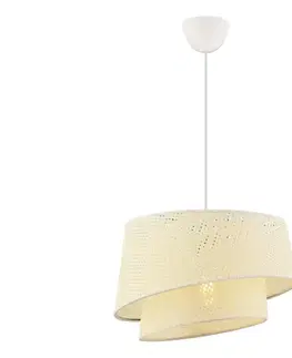 Svietidlá  Závesný luster na lanku BARETTE 1xE27/60W/230V krémový 390FLH2492