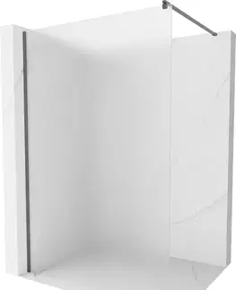 Sprchové dvere MEXEN/S - Kyoto Sprchová zástena WALK-IN 100 x 200, dekor 8 mm, grafit kartáčovaná 800-100-101-66-30