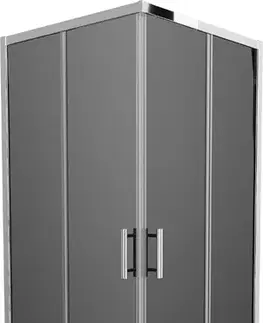 Vane MEXEN/S - Rio štvorcový sprchovací kút 90 x 90, grafit, chróm + vanička Rio 860-090-090-01-40-4510