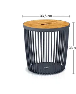 Úložné boxy NABBI ICLU25T plastový univerzálny kôš s bambusovým vekom 25 l antracit