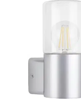 Svietidlá Briloner 320504TF - Vonkajšie nástenné svietidlo 1xE27/12W/230V IP44 strieborná 320504TF