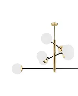 Svietidlá Argon 5041 - Luster na tyči CAMERON 8xE27/15W/230V mosadz/čierna 5041