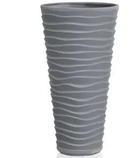 Kvetináče a truhlíky NABBI DPSA350 plastový kvetináč 34,6 cm sivý kameň