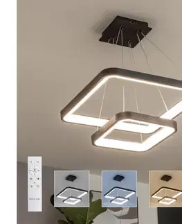 Svietidlá BRILAGI - stmievateľný LED závesný luster na lanku FALCON SLIM LED/78W/230V 50x50 cm čierna + diaľkové ovládanie BRDX1331-2/CR