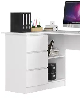 Písacie stoly Moderný písací stôl HERRA124L, biely
