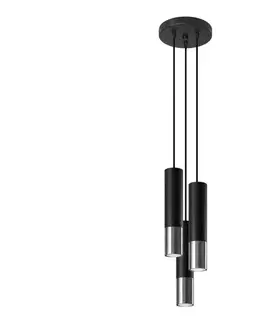 Svietidlá  SL.0943 - Luster na lanku LOOPEZ 3xGU10/10W/230V guľatý čierna/chróm SL.0943