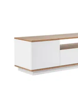 TV stolíky CASEOH široký TV stolík, biela/borovica Atlantic