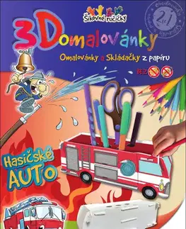 Pre deti a mládež - ostatné 3D omalovánky Hasičské auto