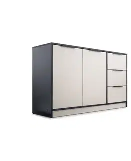 Komody ArtStol Komoda LATI 2D3S | čierna/kašmír