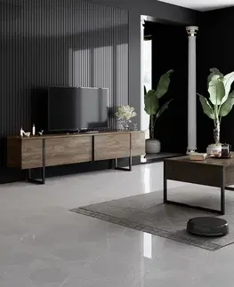 Obývacie steny LUXURY obývacia zostava, orech/čierna