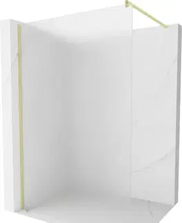 Sprchové dvere MEXEN/S - Kioto Sprchová zástena WALK-IN 80 x 200, dekor 8 mm, zlatá kartáčovaná 800-080-101-55-30