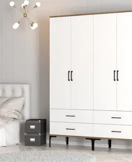 Šatňové skrine Šatníková skriňa Kumsal TT - Walnut, White