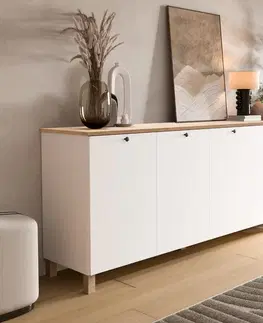 Komody a skrinky SMART široká šuplíková komoda 4S, biela