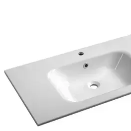 Sanitárna keramika SAPHO - ARECA dvojumývadlo 181x51,5cm, liaty mramor, biela AC181