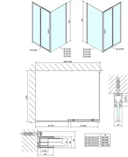 Sprchové dvere POLYSAN - EASY obdĺžniková sprchová zástena 1000x800 L/P varianta EL1015EL3215