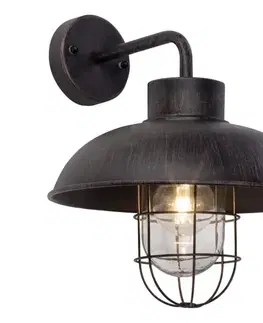 Svietidlá Brilliant - Vonkajšia nástenná lampa PORTLAND 1xE27/60W/230V čierna/patina 96297/55